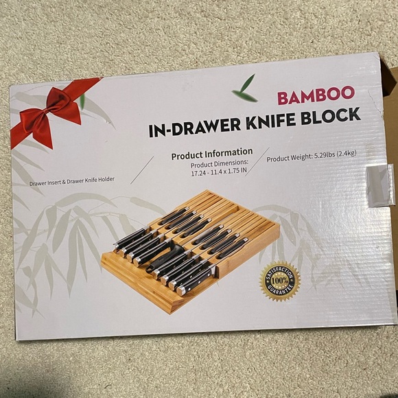 Bamboo In-Drawer Knife Block - Picture 2 of 3